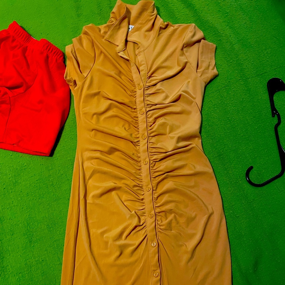 Tshirt dress with collar size M yellow really nice